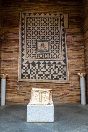 Merida, Spain - Oct 06, 2022: The National Museum of Roman Art projected by the famous Spanish architect Rafael Moneo. Merida, Extremadura, Spainのeditorial素材