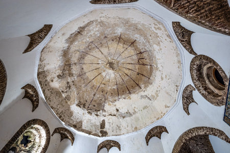 Tentudia, Spain - Oct 05, 2022: Inside Monastery of Tentudia in Calera de Leon, founded at 13th century. Badajoz province, Extremadura, Spainのeditorial素材