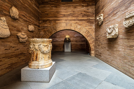 Merida, Spain - Oct 06, 2022: The National Museum of Roman Art projected by the famous Spanish architect Rafael Moneo. Merida, Extremadura, Spainのeditorial素材