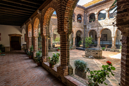 Tentudia, Spain - Oct 05, 2022: Inside Monastery of Tentudia in Calera de Leon, founded at 13th century. Badajoz province, Extremadura, Spainのeditorial素材