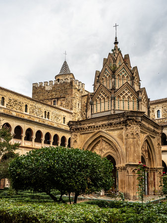 Guadalupe, Spain - Oct 01, 2022: Royal Monastery of Santa Maria de Guadalupe. Caceres, Spain. UNESCO World Heritage Site.のeditorial素材