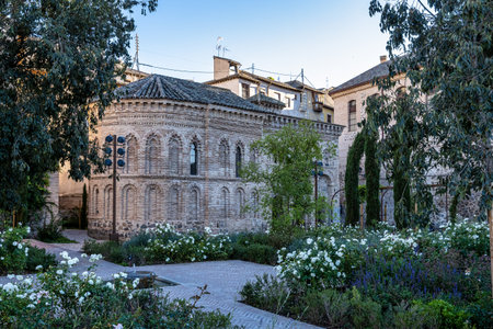 Toledo, Spain - Oct 08, 2022: external view of mezquita del cristo de la luz from garden at toledo in spainのeditorial素材