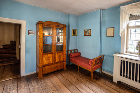 Weimar, Germany - May 11, 2023: Interior of Johann Wolfgang von Goethe house in the city of Weimar in Germany. Now Goethe House Museum, dedicated to the life and work of Johann Wolfgang Goethe.のeditorial素材