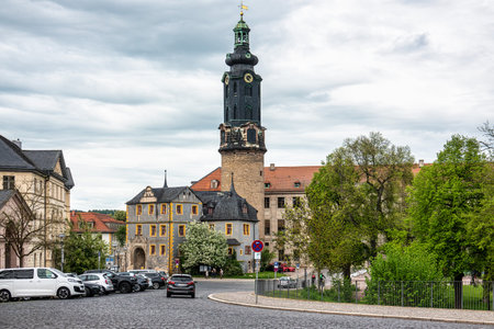 Weimar, Germany - May 10, 2023: City Palace or city castle at Weimar, Thuringia, Germany is included in the list of the most interesting historical and architectural monuments of the cityのeditorial素材