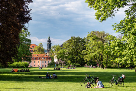 Weimar, Germany - May 12, 2023: City Palace or city castle at Weimar, Thuringia, Germany is included in the list of the most interesting historical and architectural monuments of the cityのeditorial素材
