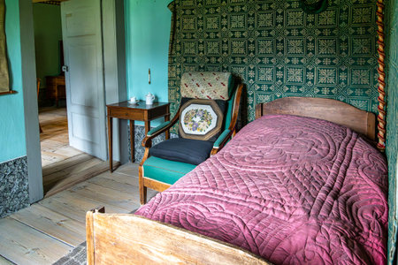 Weimar, Germany - May 11, 2023: Interior of Johann Wolfgang von Goethe house in the city of Weimar in Germany. Now Goethe House Museum, dedicated to the life and work of Johann Wolfgang Goethe.のeditorial素材