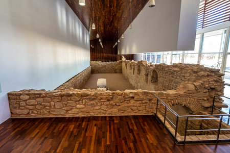 Jaca, Spain - Oct 25, 2022: New monastery exhibition San Juan de la Pena near Jaca. Huesca, Aragon. Spain in Europeのeditorial素材