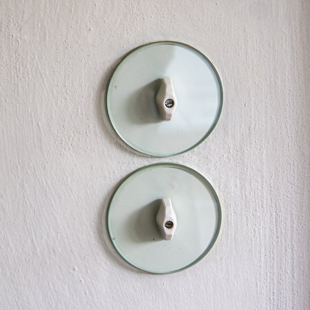 Weimar, Germany - May 12, 2023: Interior of the Haus am Horn building in Weimar in Germany with multi-color geometrical cubes, cupboard and doors.のeditorial素材