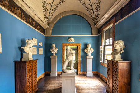 Weimar, Germany - May 11, 2023: Interior of Johann Wolfgang von Goethe house in the city of Weimar in Germany. Now Goethe House Museum, dedicated to the life and work of Johann Wolfgang Goethe.のeditorial素材