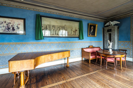 Weimar, Germany - May 11, 2023: Interior of Johann Wolfgang von Goethe house in the city of Weimar in Germany. Now Goethe House Museum, dedicated to the life and work of Johann Wolfgang Goethe.のeditorial素材