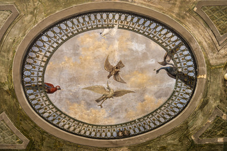 Weimar, Germany - May 12, 2023: Interior of Castle Belvedere near Weimar Thuringia Germany is a elegant summer residence dating from 18th century. View from the Castle park.のeditorial素材