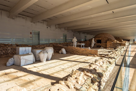 Jaca, Spain - Oct 25, 2022: New monastery exhibition San Juan de la Pena near Jaca. Huesca, Aragon. Spain in Europeのeditorial素材