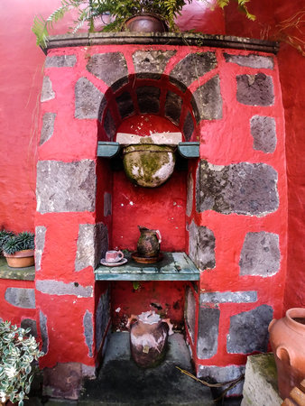Gran Canaria, Spain - Feb 20, 2023: Interior of Tomas Morales House-Museum , Casa Museo Tomas Morales at the small village Moya on Gran Canaria on Canary Islands in Spainのeditorial素材