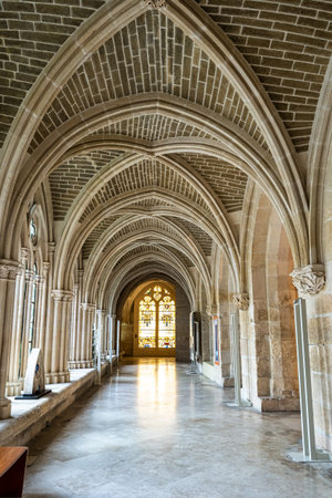 Burgos, Spain - Jun 16, 2023: Interior of the Burgos Cathedral in Castilla y Leon, Spain. Unesco World Heritage Site. Erected on top a Romanesque temple, following a Norman French Gothic model.のeditorial素材