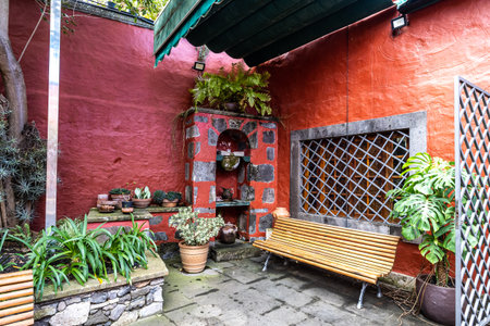 Gran Canaria, Spain - Feb 20, 2023: Interior of Tomas Morales House-Museum , Casa Museo Tomas Morales at the small village Moya on Gran Canaria on Canary Islands in Spainのeditorial素材