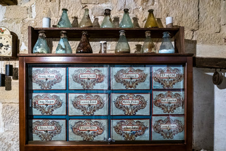 Burgos, Spain - Jun 16, 2023: The cloister of Santo Domingo de Silos Abbey at Burgos, Spain. It is a Benedictine monastery and a masterpiece of Romanesque art.のeditorial素材