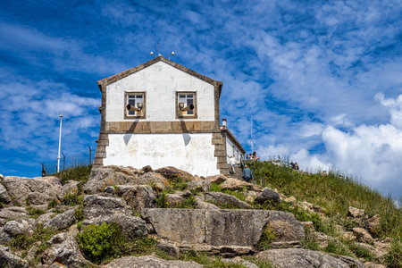 Finisterre, Spain - Jun 26, 2023: Finisterre Cape Lighthouse, Costa da Morte, Galicia, Spain. End of Saint James Way. One of the most famous Lighthouse in Western Europe.のeditorial素材