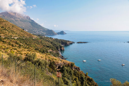 The touristic and colorful sea village Maratea in southern Italy, Basilicata region in Europeの写真素材
