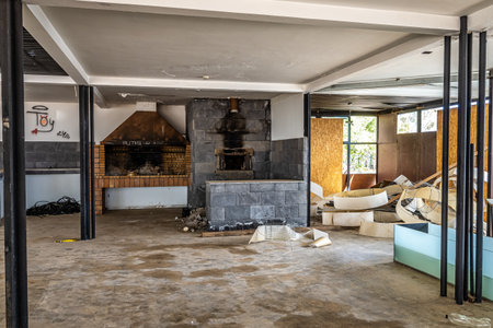 Arucas, Spain - Feb 25, 2023: Lost place at the Mirador de la Montana de Arucas on Gran Canaria Island, Canary Islands in Spainのeditorial素材