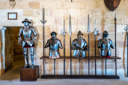 Segovia, Spain - Jul 06, 2023: Interior of Alcazar Palace and fortress of the Spanish kings in the historical part of Segovia. Spain in Europeのeditorial素材