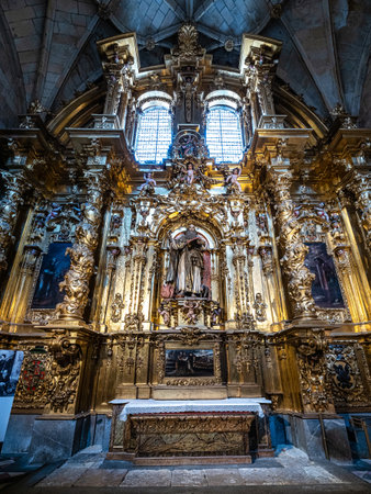 Segovia, Spain - Jul 06, 2023: Interior of the Catedral de Santa Maria de Segovia in the historic...