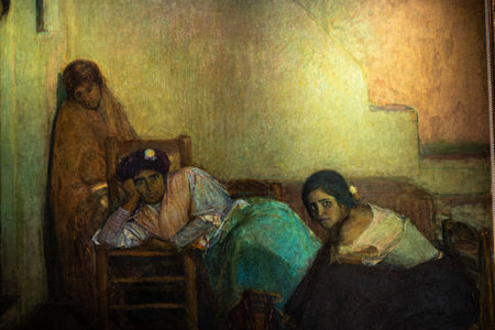 Gran Canaria, Spain - Feb 22, 2023: Interior of Historical colonial museum, Casa de Colon, Colombus House in Las Palmas, Gran Canaria, Spain in Europeのeditorial素材