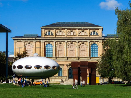 Munich, Germany - Sep 19, 2023: View of the historic palace and museum Alte Pinakothek in Munich in Bavaria, Germanyのeditorial素材