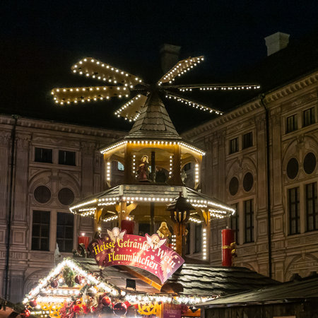 Munich, Germany - Nov 24, 2022: Beautiful Christmas market in Munich - Bavaria - Germany, Europeのeditorial素材
