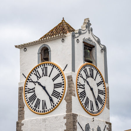 St Mary's church, Igreja de Santa Maria do Castelo, Tavira, Algarve, Portugal. Main Church of St.Mary built in the 13th centuryの写真素材