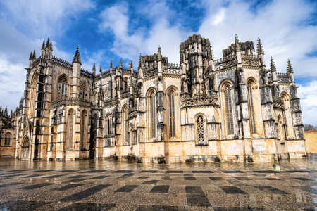 The Monastery of Batalha is a Dominican convent in the civil parish of Batalha, Portugal. Originally known as the Monastery of Saint Mary of the Victory.の写真素材