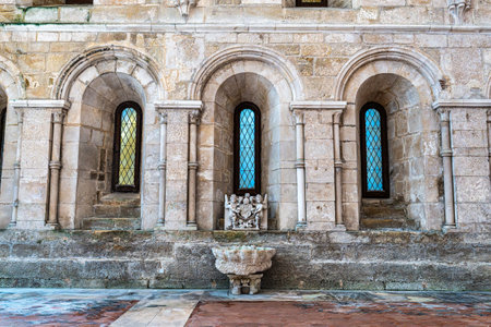 Alcobaca monastery, Mosteiro de Santa Maria de Alcobaca at Alcobaca, Portugal. A big gothic room where the monks ate together, inside the monastery.の写真素材