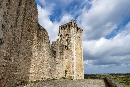 The castle of Porto de Mos in Portugal. It was damaged badly during the 1755 earthquake that also destroyed a large part of medieval Lisbon.の写真素材