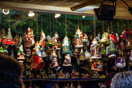 Christmas market at Chinese Tower in Munich, Bavaria, Germany in Europeの写真素材