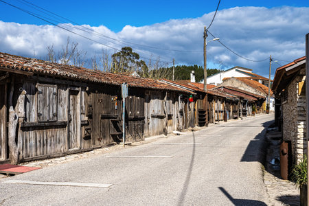 Fonte da Bica Salt Flats, aka Salinas de Rio Maior in Portugal, system of shallow water compartments and gutters for salt extractionの写真素材
