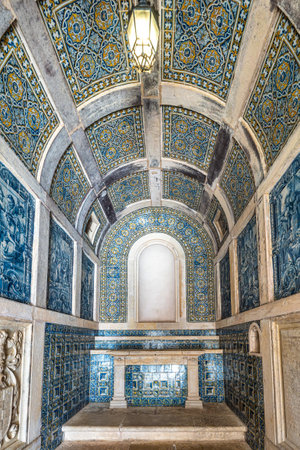 Ornate interior of the Convent of Christ in the Castle of Tomar in Portugal. Built by the Knights Templar, a UNESCO World Heritage Site.の写真素材