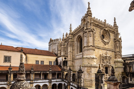 The Monastery of the Order of Christ, Convento de Cristo is the main attraction of the city of Tomar. Santarem District. Portugal.の写真素材
