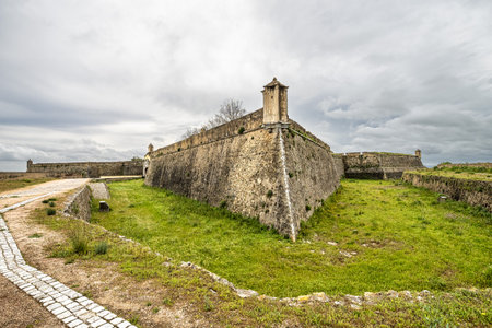 View of the Fortress of Santa Luzia, Elvas, Portugal. Garrison Border Town of Elvas and its Fortificationsの写真素材