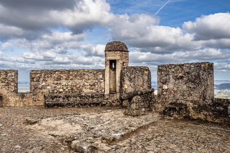 The Fort and Castelo of Marvao on the Hill of Castelo de Marvao in Alentejo, Portugal in Europe