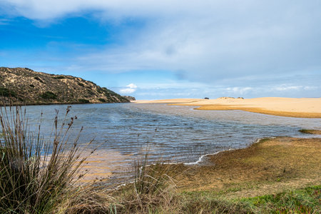 Praia da Bordeira, Algarve, Portugal in Natural Park of Southwest Alentejo and Costa Vicentina.の写真素材