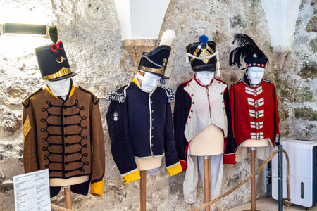Exhibition of uniforms in the castle of Porto de Mos in Portugal., Europeの写真素材