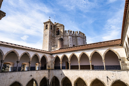 Main cloister of the Monastery of the Order of Christ, Convento de Cristo in Tomar in Portugal.の写真素材