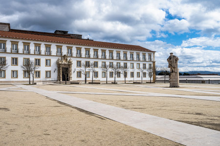 University of Coimbra courtyard, former Royal Palace at Coimbra in Portugalの写真素材