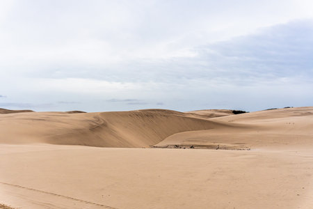 Dunes and lagoons of Atins, Lencois Maranhenses, Barreirinhas in Brazil. White sand dunes with pools of fresh and transparent water.の写真素材