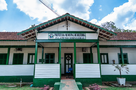 American-style houses in Belterra, Para in Brazil. American village built during the period of rubber exploration in the region by Henry Ford's automobile industryの写真素材