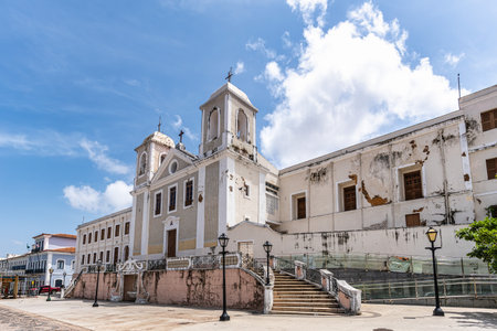 Facade from the Portuguese colonial period, of the convent and church of Nossa Senhora do Carmo, in...