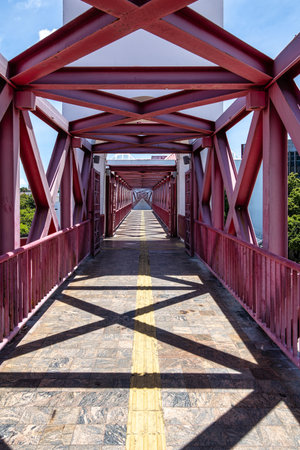 Famous bridge at Dragao do Mar, famous cultural center and tourist attraction in Fortaleza, Ceara in Brazilの写真素材