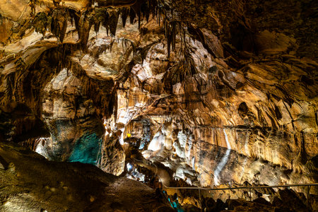 The Mira de Aire Caves are a UNESCO World Heritage Site. A set of limestone caves in Porto de Mos, Leiria. Old Moinhosの写真素材