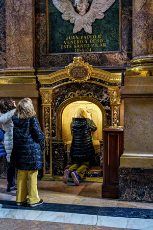 Zaragoza, Spain - Oct 24, 2025: Interior of Cathedral Basilica of Our Lady of the Pilar, Zaragoza, Spain in Europeのeditorial素材