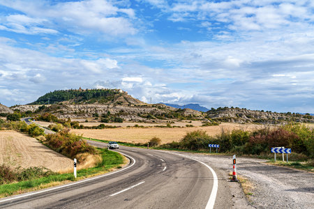 Berdun, Spain - Oct 13, 2025: Berdun is a beautiful village Aragonese Pyrenees that is at the entrance of the Valley of Anso. It is also located near Jaca, Spainのeditorial素材