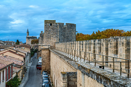 Aigues Mortes, France - Nov 05, 2025: Ramparts and Medieval Walls of Aigues Mortes in Camargue, France, Europeのeditorial素材